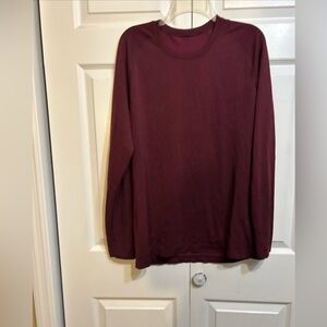 Lululemon T Shirt  Size L Large Long Sleeve Crewneck Gym Performance Wine Shade